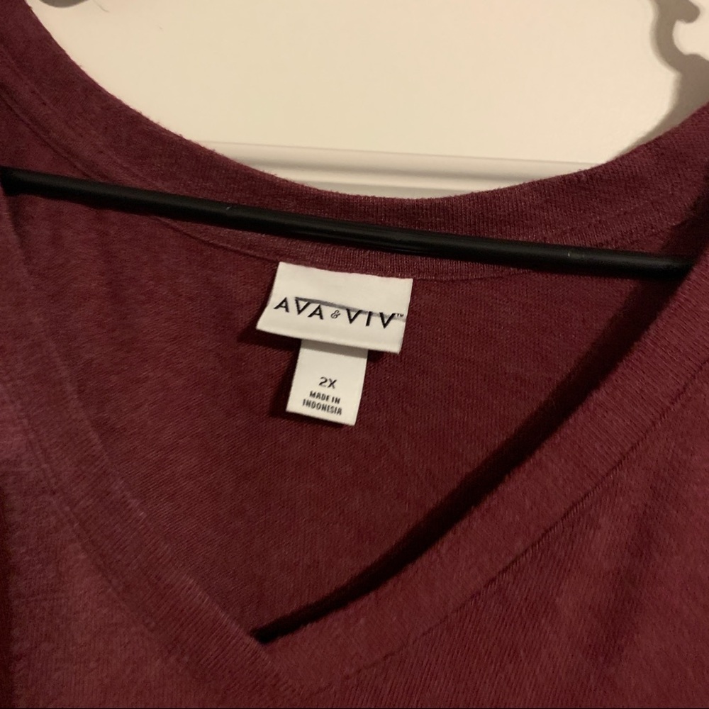 Long sleeve v neck thick shirt